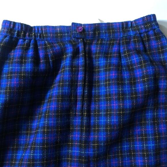 Norton McNaughton Blue Plaid Tweed Skirt Sz 10 - Picture 5 of 6